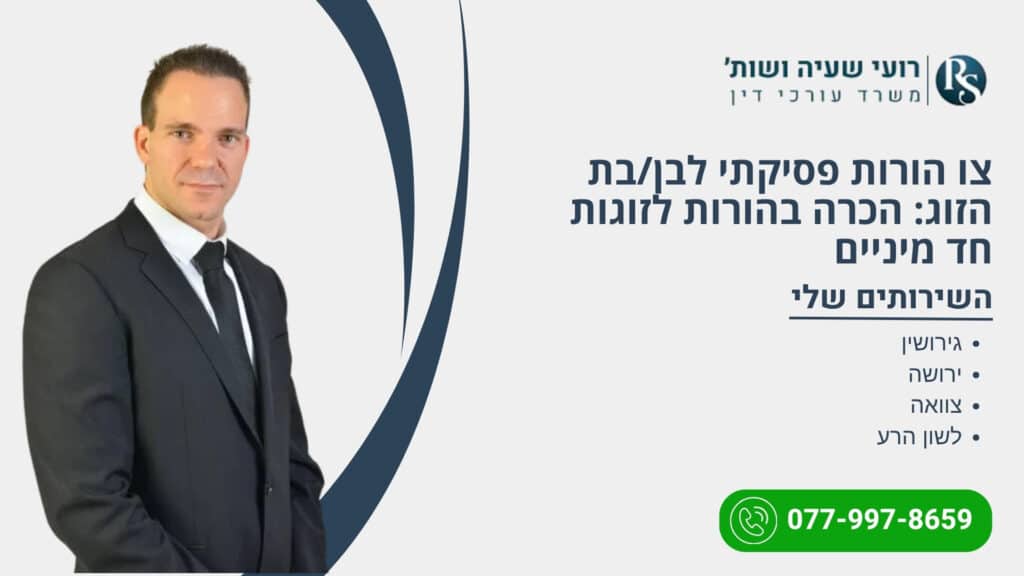 צו הורות פסיקתי לבן/בת הזוג: הכרה בהורות לזוגות חד מיניים - רועי שעיה