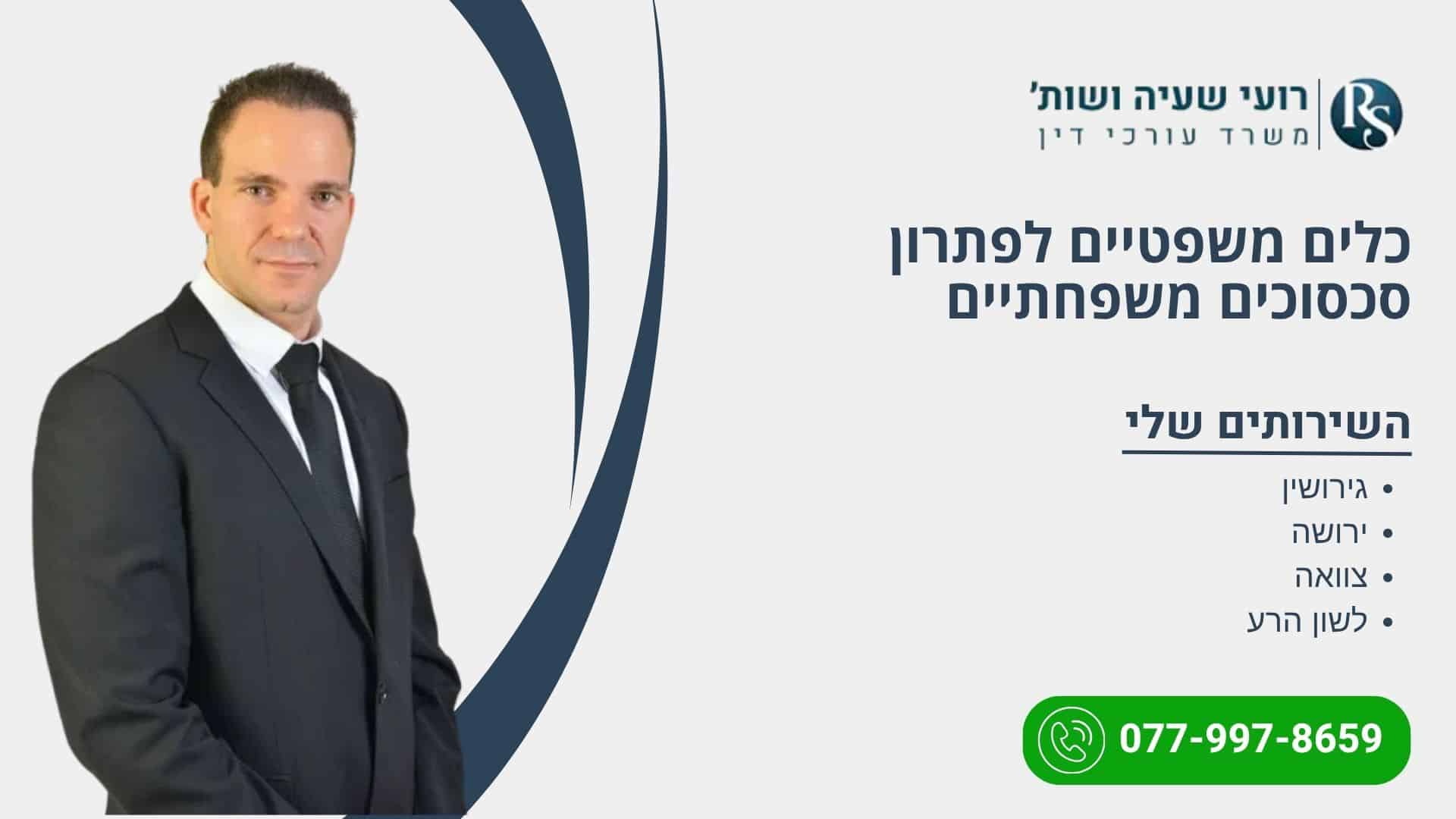 כלים משפטיים לפתרון סכסוכים משפחתיים - רועי שעיה